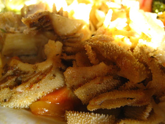 kennt das jemand? magen? darmwaende mit darmzoten?... hab das gemuese rausgefischt und das ganze dann wiet von mir geschoben nachdem der probierloeffel fuer nicht gut befunden wurde...