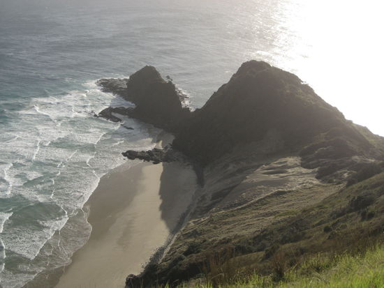 blick nach unten auf eine der lagunen, zu denen man hinunterlaufen kann