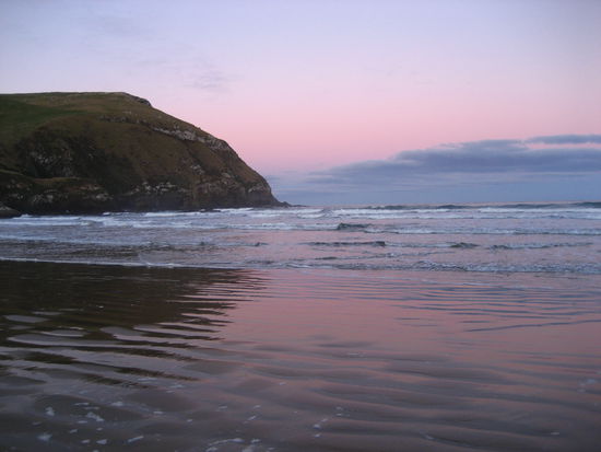 solche bilder zu machen ist in neuseeland nicht schwer, wenn man im august gegen 18 uhr am strand ist...