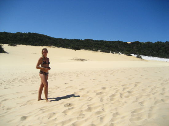 auf der einen seite der duene sieht man nichts als sand von oben...