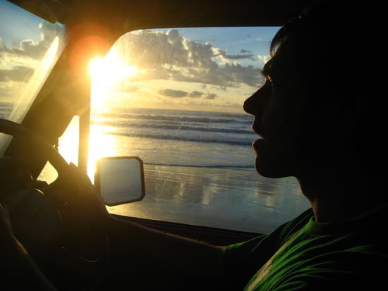 morgenstimmung am strand. wir sind mit aufgehender sonne losgefahren, was herrlich war!