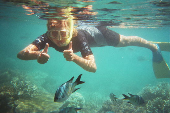 befreites schnorcheln ohne gewichte, flasche, weste,....
