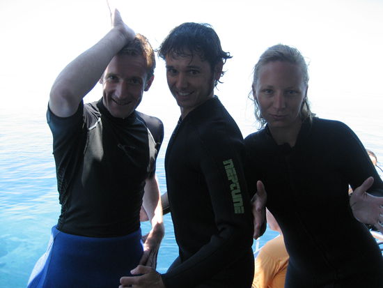 WE SAW A BIG (ich) FUCKING (chris) SHARK (tauchlehrer)