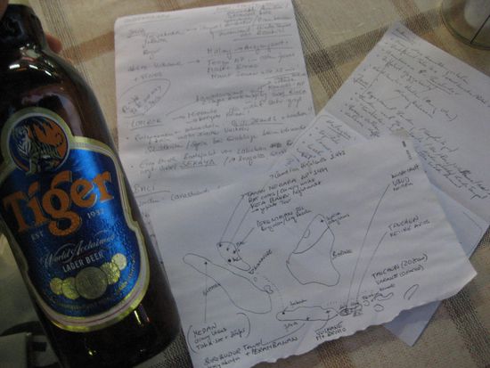 und so sieht eine planung der weiteren 6 wochen aus, wenn man 2,5 stunden im internet an zwei rechnern sass und nachher alle ideen zusammentraegt