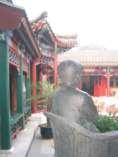 Blick nach draussen (jedes Mal erschrak ich, weil ich dachte, da stehe jemand)