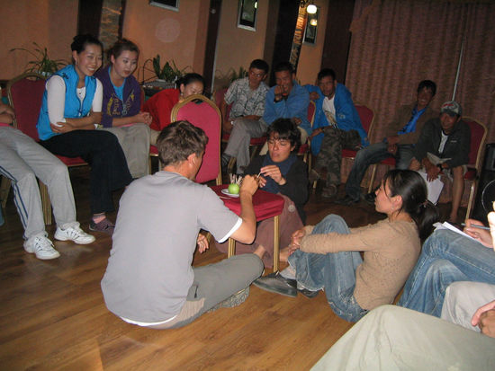 Hier sagten wir zur allgemeinen Erheiterung alle mongolischen Wörter auf, die wir kannten (PS: die mongolische Aussprache ist sehr schwierig!)