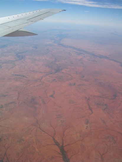 Kurz vor der Landung in Alice Springs