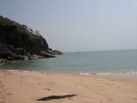 Die Bucht in der wir in der Naehe von Palolem ausgesetzt wurden. Der angebliche Butterfly Beach.