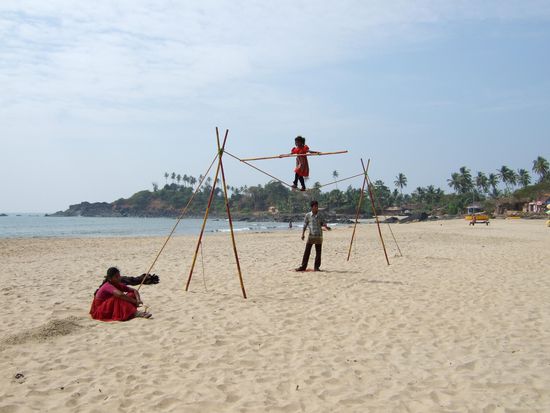 Seiltanzauffuehrung als Broterwerb
