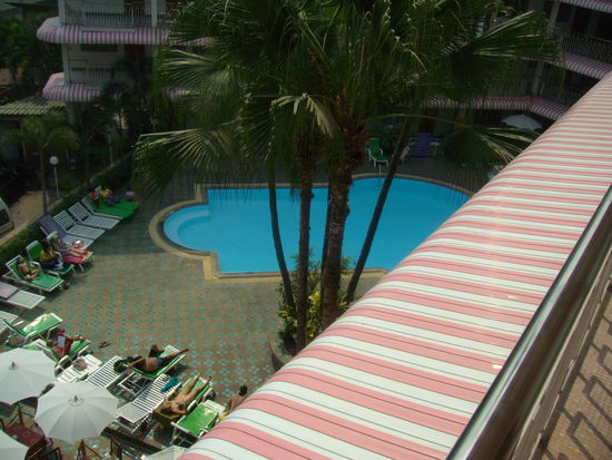 Blick von unserem Zimmer . . .