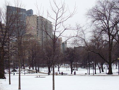 Boston Commons - Bostons zentraler Stadtpark winterlich eingeschneit