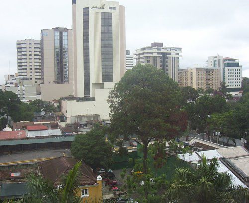 Blick aus dem Hotelzimmer in Guatemala