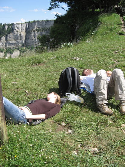 ...und total geschafft vom Aufstieg 