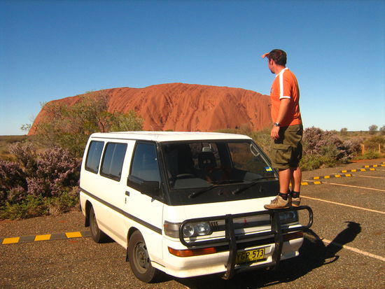 Jensi u. Mitsu in der sogenannten Sunset-Area  wenn abends die Sonne untergeht werden die Parkplaetze rasch voll.