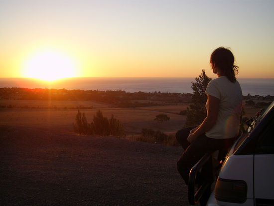 Auf dem Weg nach Rapid Bay den sogenannten Sundowner geniessen...