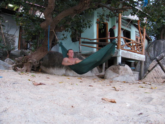 im Hintergrund Bernd beim Luft schnappen