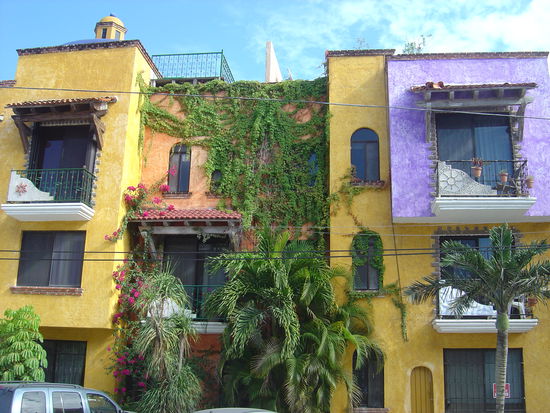 Bunte Häuser in Playa