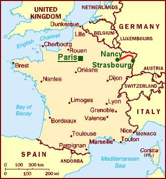 Die ersten zwei Etappen: Strasbourg - Saverne - Nancy.