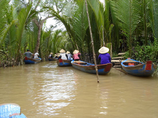 ..die Damen haben uns durch die Gegend gerudert