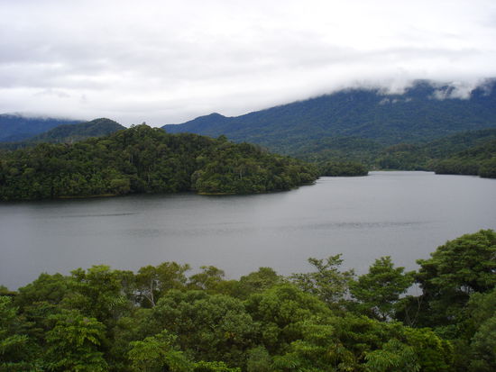 nach den ganzen Kurven haben wir diesen Ausblick genossen--das Wasserreservoir von Cairns--