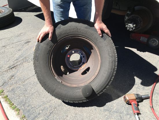 You have a big bubble at the inside tire 