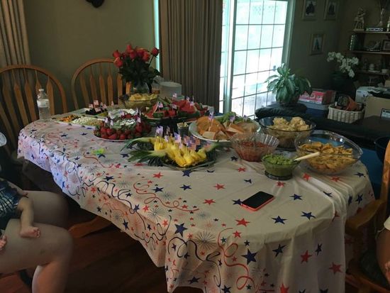 den Rest des Tisches füllen die Gäste