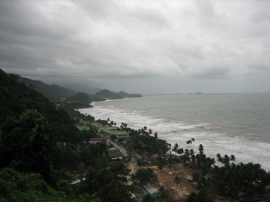 Sicht auf White Sand Beach (die "Hauptstadt" der Insel)