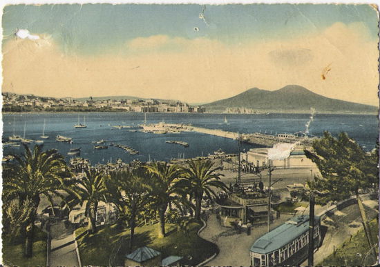 Neapel mit Blick auf den Vesuv
Karte von 1956