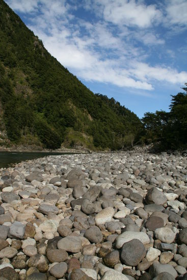 Diese Kiesbank, von der ich am liebsten eine LKW-Ladung mit in meinen Garten genommen hätte, ist nur zu dieser Jahreszeit begehbar.