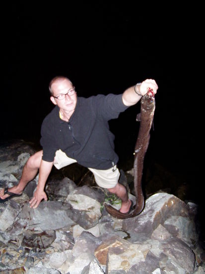 zweiter fang: ein aal (ca. 1,30 m)