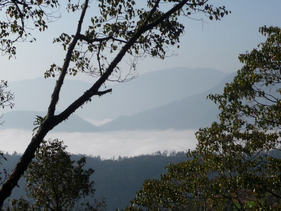 ...da waren wir noch über dem Nebel- wenig später schon mittendrin