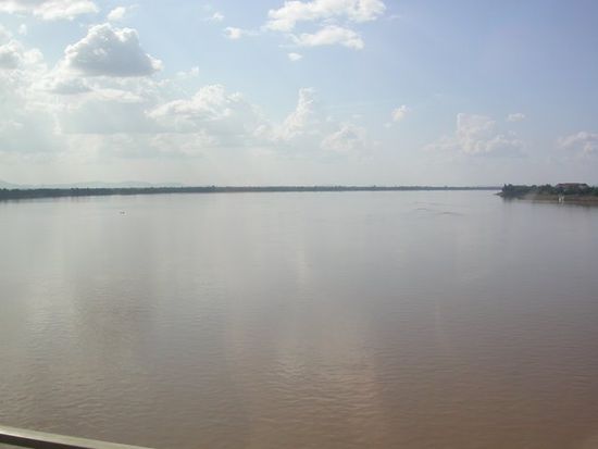 der Mekong in Pakse ca 2km breit