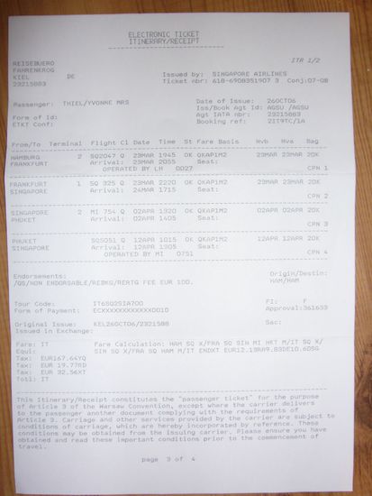Das ist der Flugplan - schauen wir ob alles klappt wie geplant