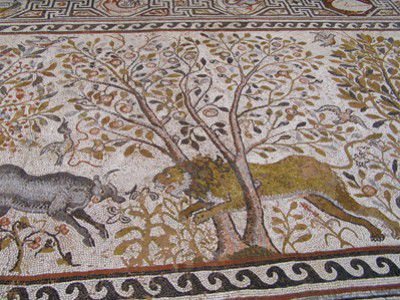Mosaikfußboden der Großen Basilika in Heraklea