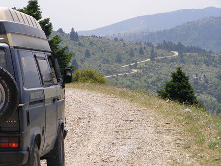 Fahrt durch das Kissavos-Gebirge