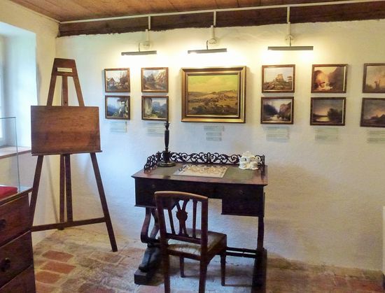 Adalbert Stifter: Gemälde und Schreibtisch