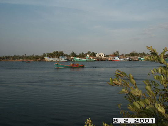 Der Hafen von Kampot.