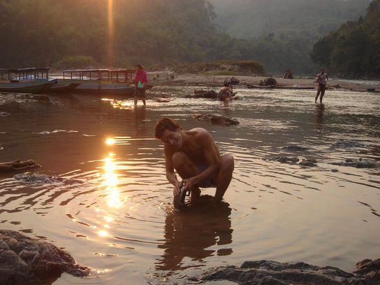 Alex mit seinem liebsten Instrument, einem Wok.