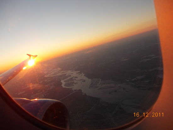 Der Amur Darja von oben beim Landeanflug.