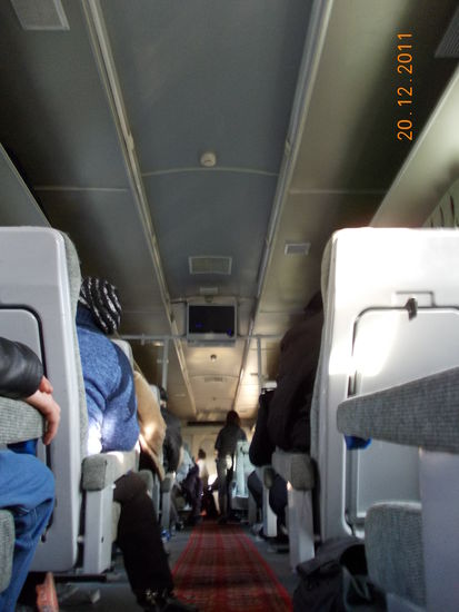 Zurück von Samarkant nach Tashkent ging es mit der Bahn. Die Wagons werden übrigens mit Kohle beheizt.