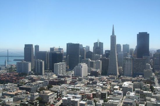 Skyline des Financial Districts vom Coit Tower aus