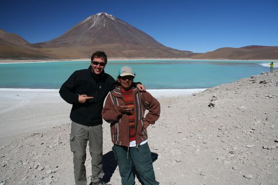 Marc und Roberto (der als Bergfuehrer schon ueber zwanzig Mal ganz oben war)
