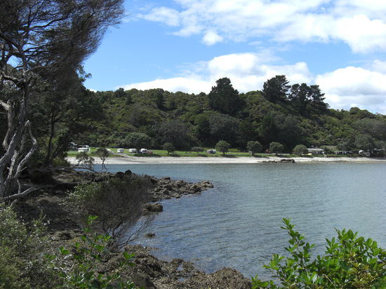 Campground in Coromandel am naechsten Morgen - tolle Lage und nur zu empfehlen!