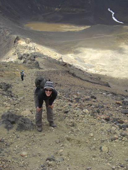 Harter Aufstieg zum Red Crater