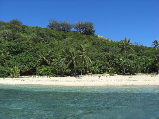Zwischen den beiden Palmen (in der Bildmitte) stand "unsere Bure"