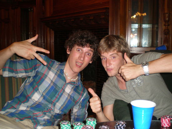 Poker Night! Chris and me... da hatte ich noch genuegend Chips!