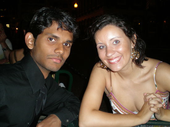 Whitney und Ashan bei unserem Fischessen in Downtown