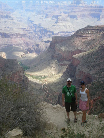 Laura und mein Dad beim Abstieg