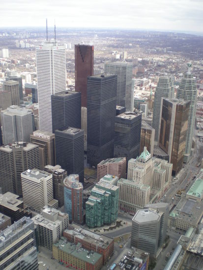 Blick auf Down Town vom CN Tower aus