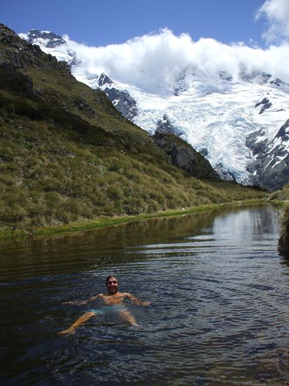 Hinter mir der Gletscher